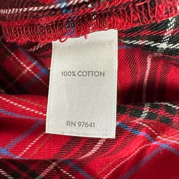 J.Jill Womens XS Petite Red Plaid Flannel Pajamas - Picture 10 of 11